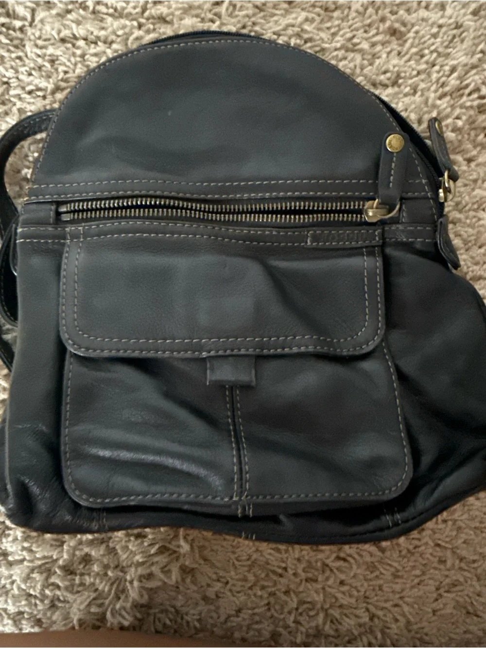 Fossil Black Leather Mini Backpack - Classic Everyday Carry
